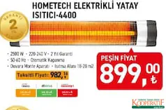 HOMETECH ELEKTRİKLİ YATAY ISITICI fiyat ve kampanya bilgisi